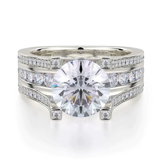 MICHAEL M Engagement Rings 18K White Gold Stella R410-2 R410-2WG