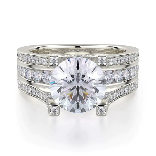 MICHAEL M Engagement Rings 18K White Gold Stella R410-2 R410-2WG
