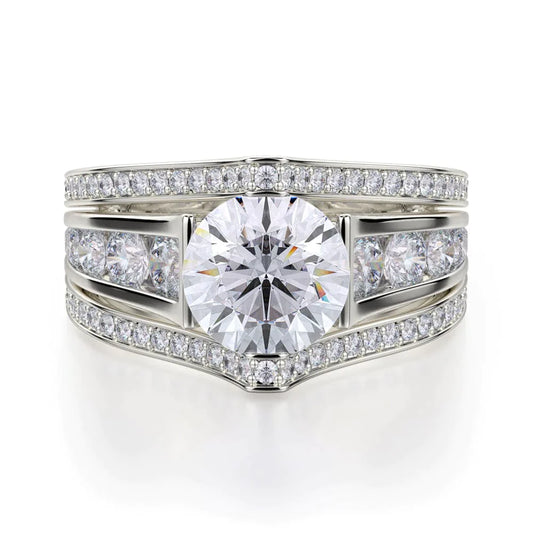 MICHAEL M Engagement Rings 18K White Gold Stella R417-2 R417-2WG