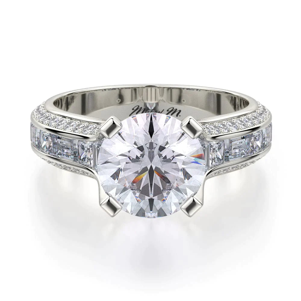 MICHAEL M Engagement Rings 18K White Gold Stella R690-2 R690-2WG