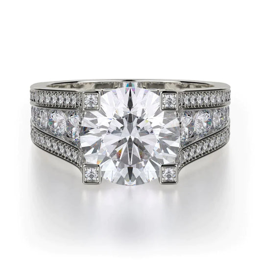 MICHAEL M Engagement Rings 18K White Gold Strada R325-2 R325-2WG