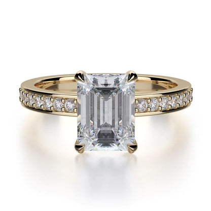 Michael M Center Stone Prong Emerald Engagement Ring