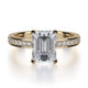 Michael M Center Stone Prong Emerald Engagement Ring