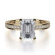 Michael M Center Stone Prong Emerald Engagement Ring