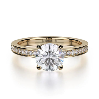 Michael M Pave Round Engagement Ring