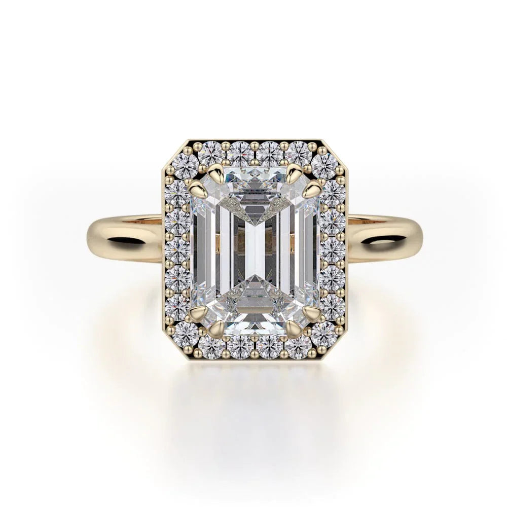 Michael M Center Stone Claw Prong Emerald Engagement Ring