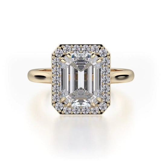Michael M Center Stone Claw Prong Emerald Engagement Ring