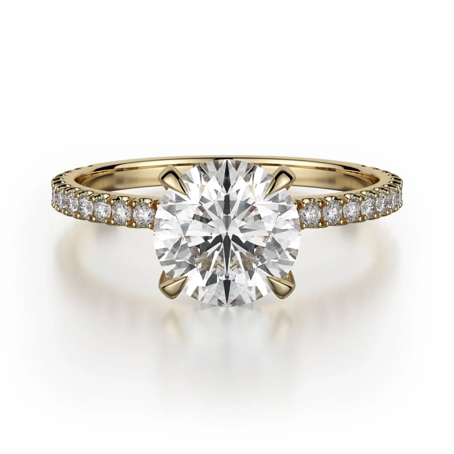 MICHAEL M Engagement Rings 18K Yellow Gold CROWN R706-1.5 Brilliant Round Solitaire R706-1.5YG