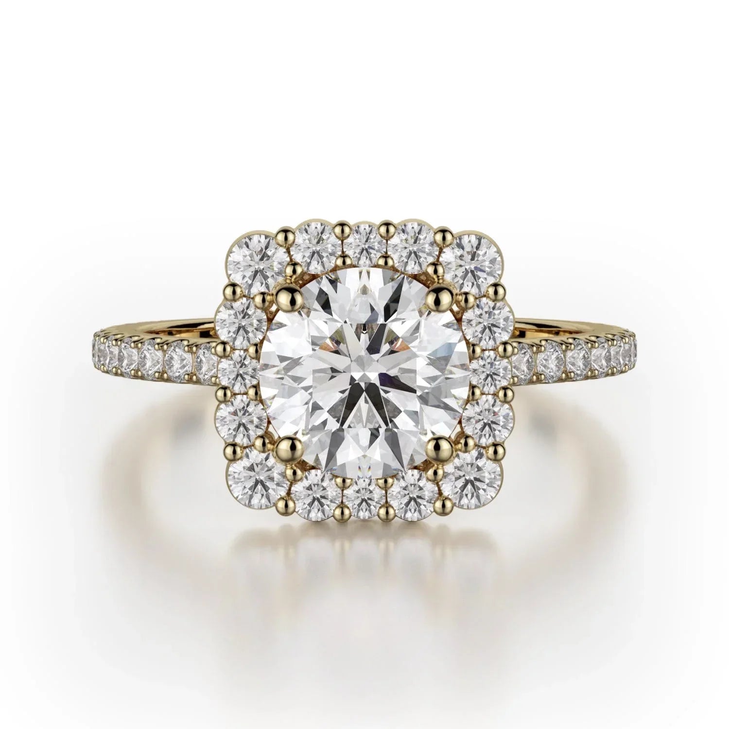 MICHAEL M Engagement Rings 18K Yellow Gold Defined R784-2 R784-2YG