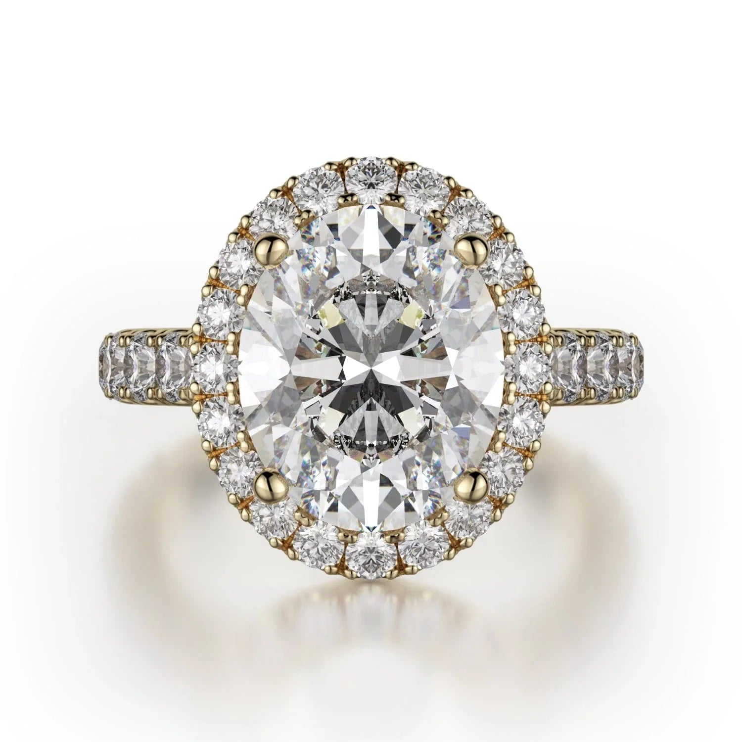 MICHAEL M Engagement Rings 18K Yellow Gold Europa R320L-3-OV R320L-3-OV-YG
