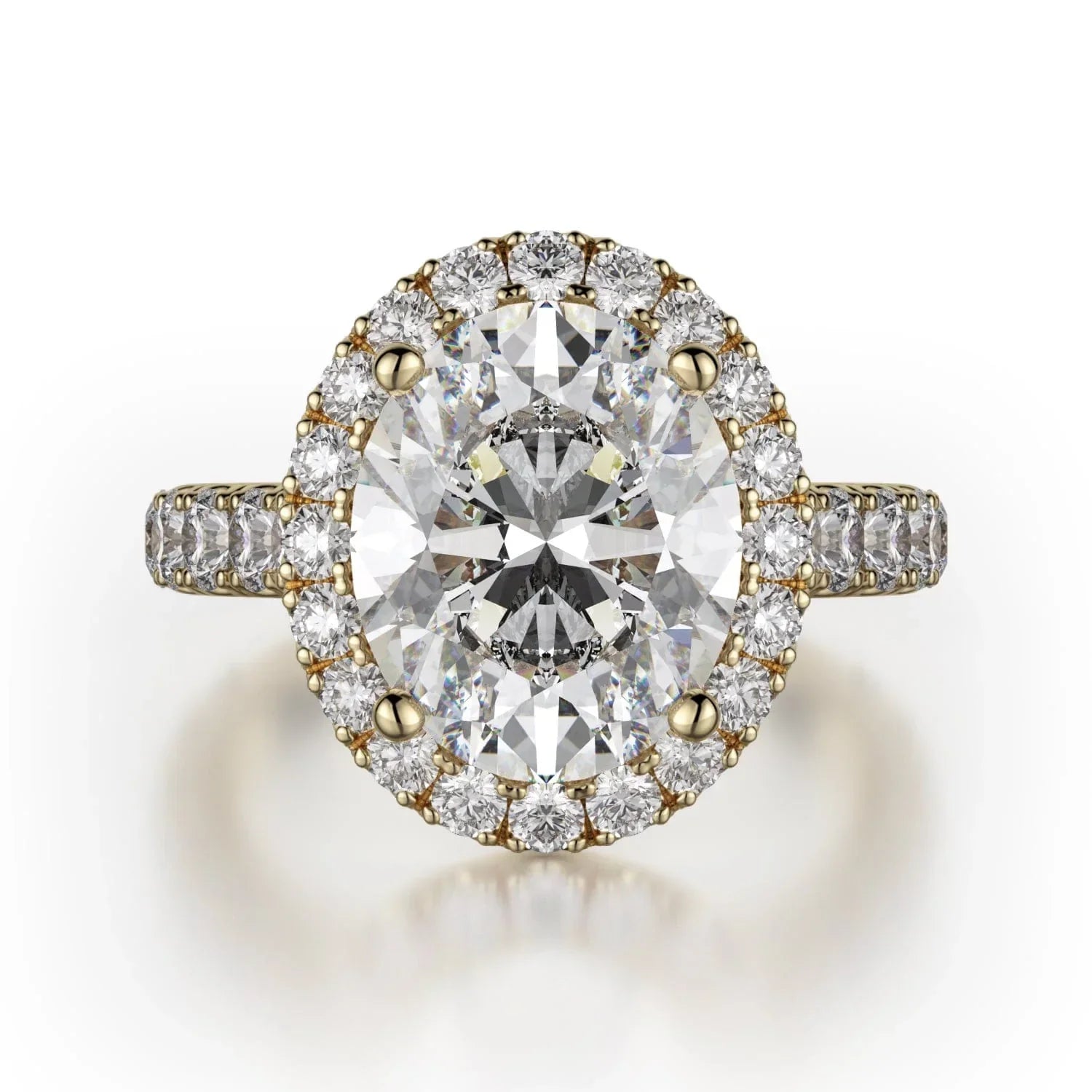 MICHAEL M Engagement Rings 18K Yellow Gold Europa R320L-3-OV R320L-3-OV-YG