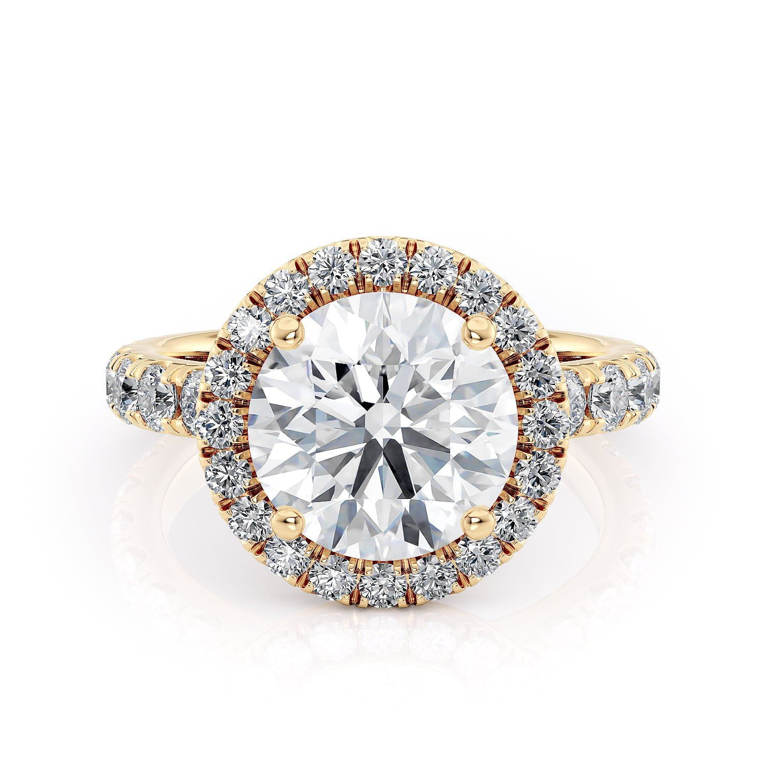 MICHAEL M Engagement Rings 18K Yellow Gold Europa R320L-3 Round R320L-3YG