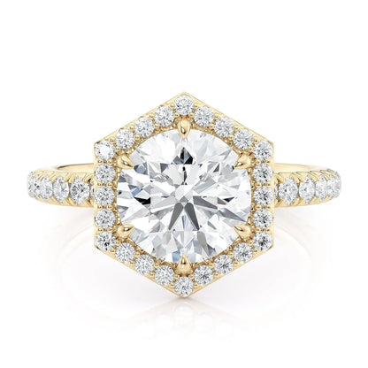 MICHAEL M Engagement Rings 18K Yellow Gold Hex R794-2 R794-2