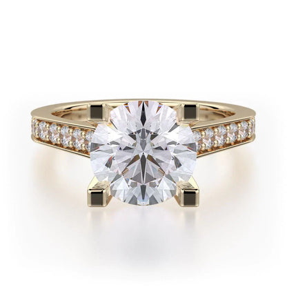 Michael M Pave Round Engagement Ring