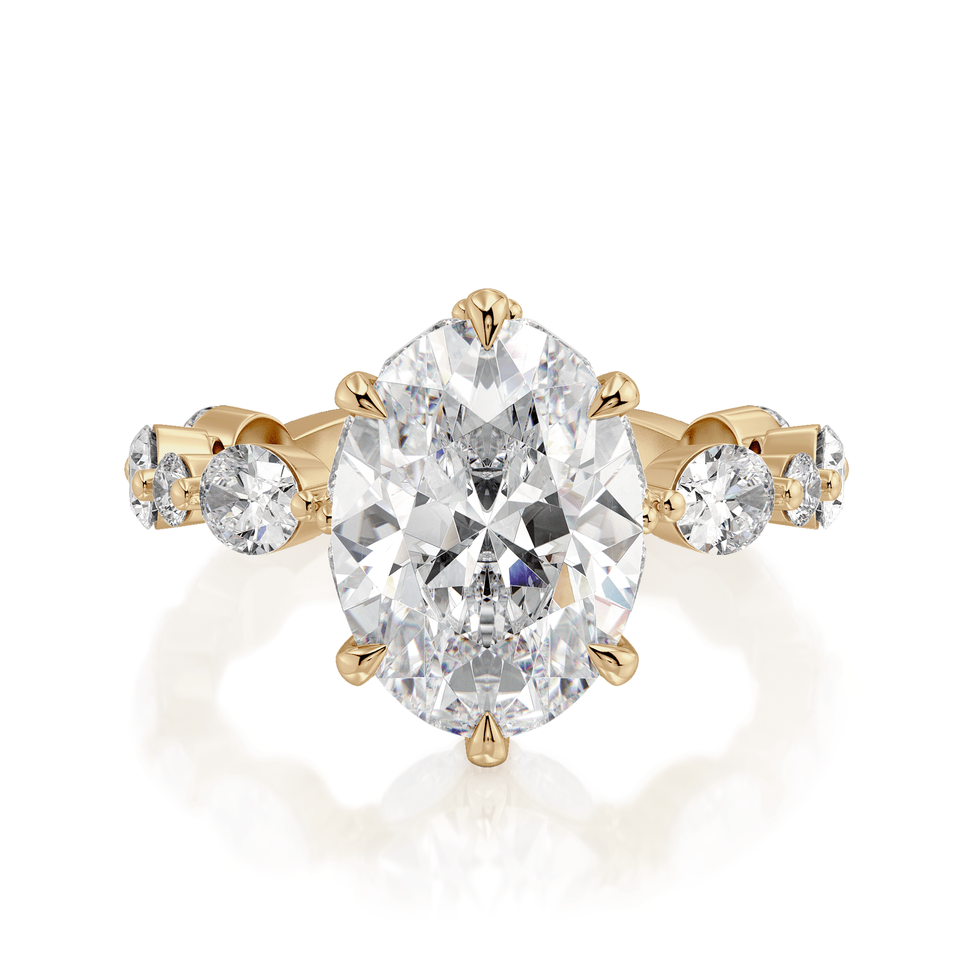 MICHAEL M Engagement Rings 18K Yellow Gold Monarch R833-3 Oval