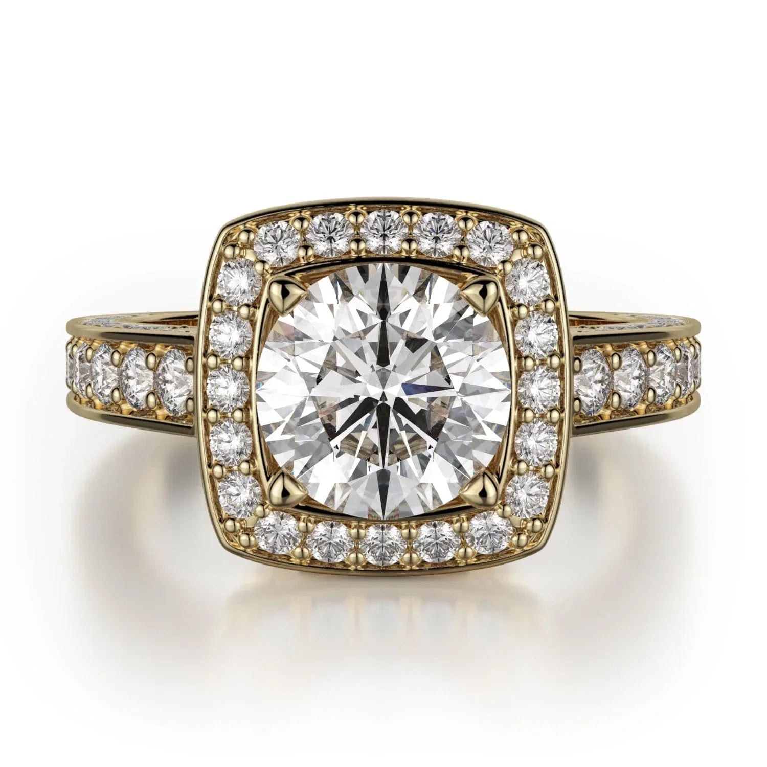 MICHAEL M Engagement Rings 18K Yellow Gold Princess R261-2 R261-2YG
