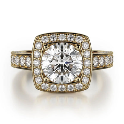MICHAEL M Engagement Rings 18K Yellow Gold Princess R261-2 R261-2YG