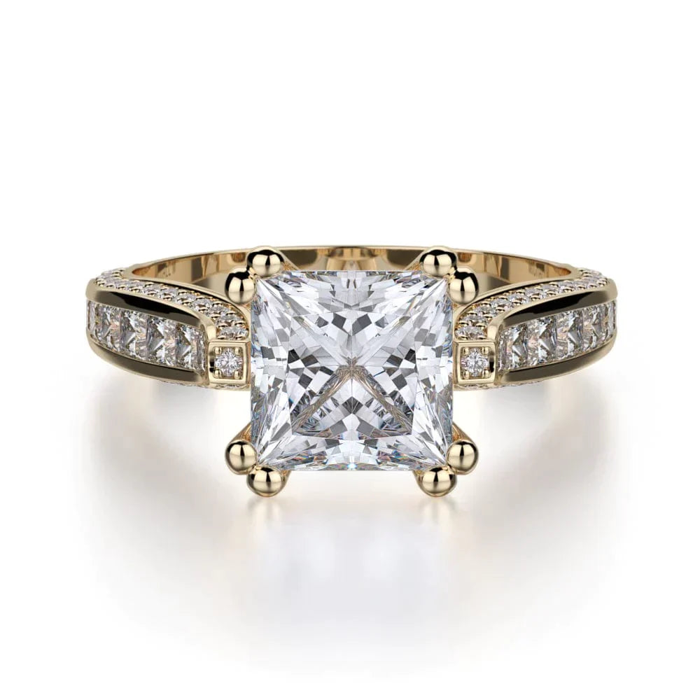 MICHAEL M Engagement Rings 18K Yellow Gold Princess R431-2 R431-2YG