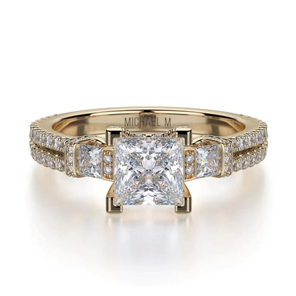 MICHAEL M Engagement Rings 18K Yellow Gold Princess R476-1 R476-1YG