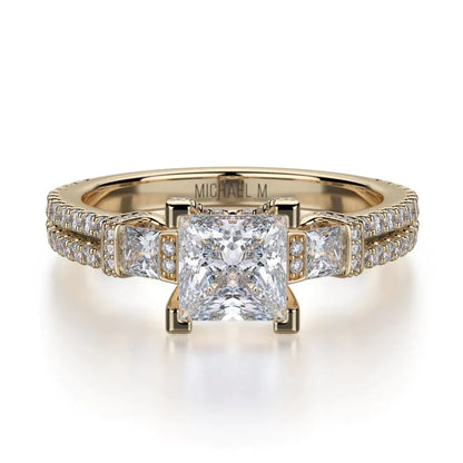 MICHAEL M Engagement Rings 18K Yellow Gold Princess R476-1 R476-1YG