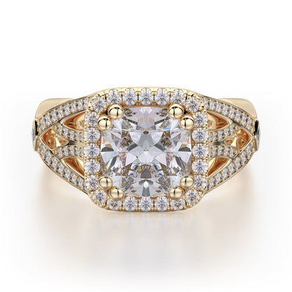 MICHAEL M Engagement Rings 18K Yellow Gold Princess R657-2 R657-2YG