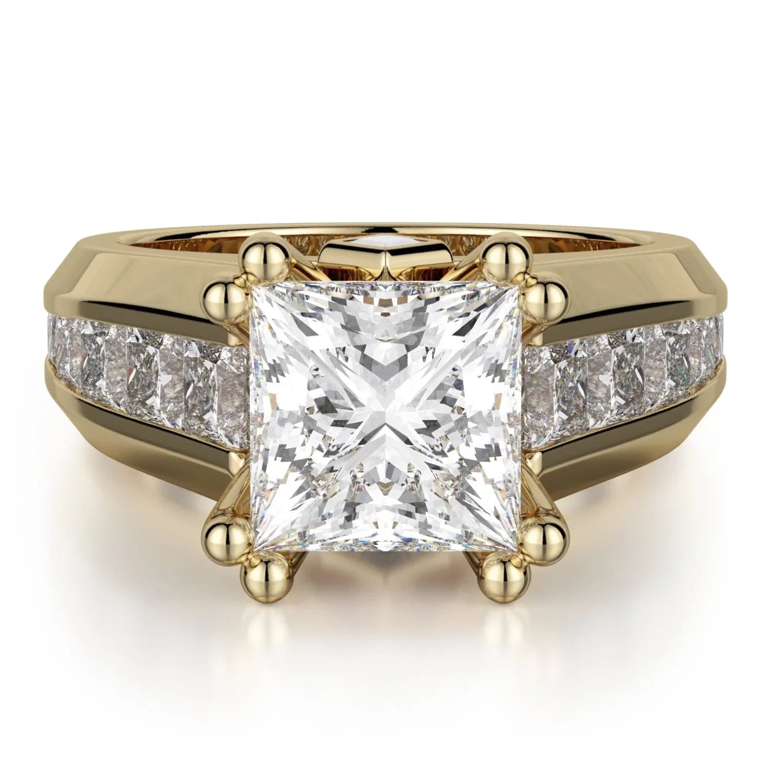 MICHAEL M Engagement Rings 18K Yellow Gold Princess R763-2 R763-2YG