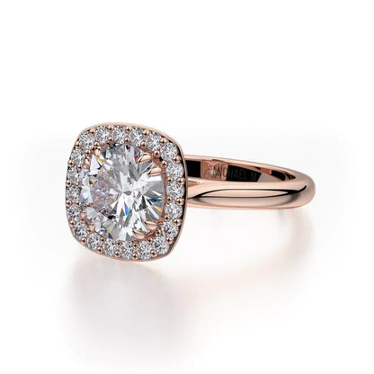 Michael M Center Stone Four Prong Round Engagement Ring
