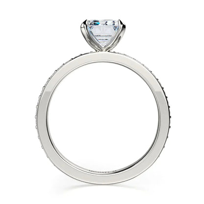 Michael M Center Stone Prong Emerald Engagement Ring