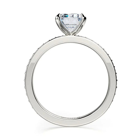 Michael M Center Stone Prong Emerald Engagement Ring