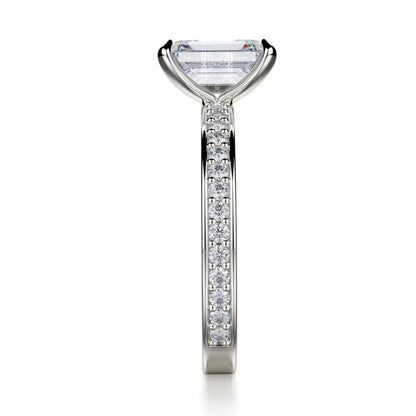 Michael M Center Stone Prong Emerald Engagement Ring