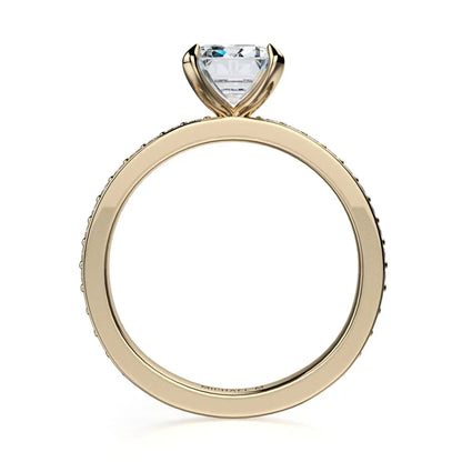 Michael M Center Stone Prong Emerald Engagement Ring