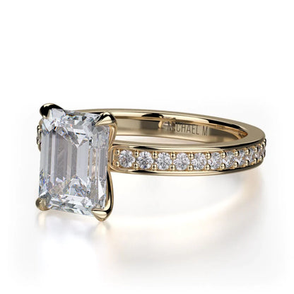 Michael M Center Stone Prong Emerald Engagement Ring