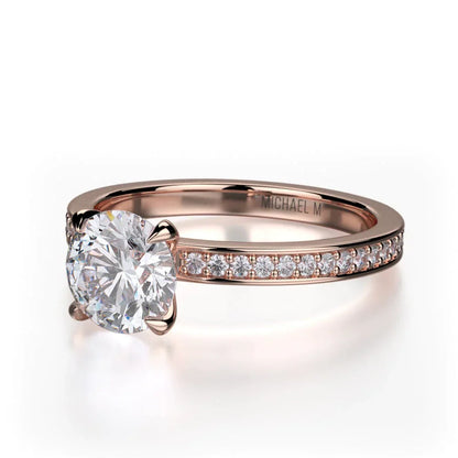 Michael M Pave Round Engagement Ring