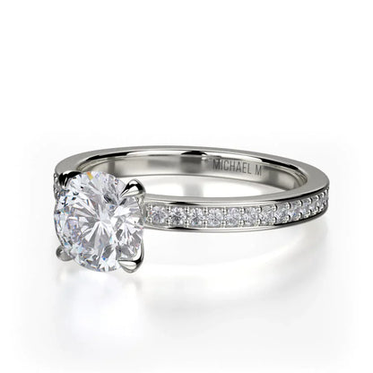 Michael M Pave Round Engagement Ring