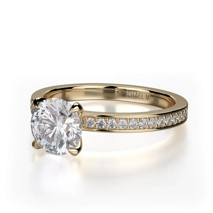 Michael M Pave Round Engagement Ring