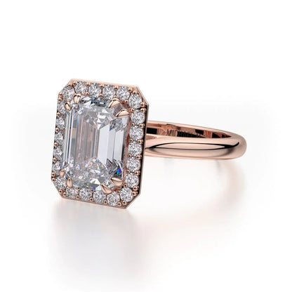 Michael M Center Stone Claw Prong Emerald Engagement Ring