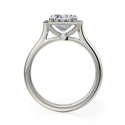 Michael M Center Stone Claw Prong Emerald Engagement Ring