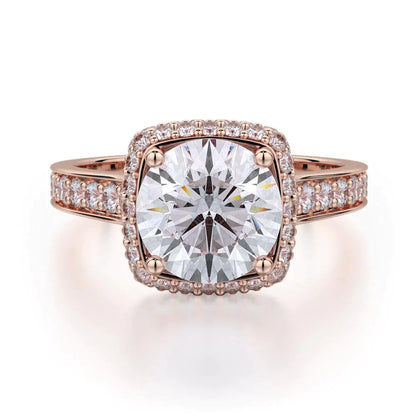Michael M Hidden Halo Round Engagement Ring