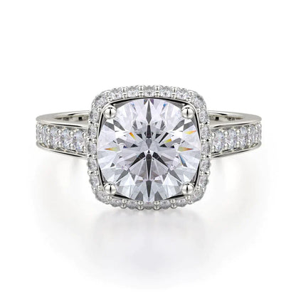 Michael M Hidden Halo Round Engagement Ring