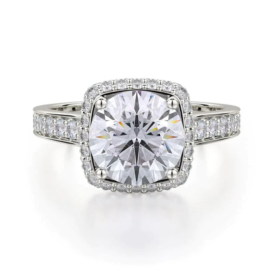 Michael M Hidden Halo Round Engagement Ring