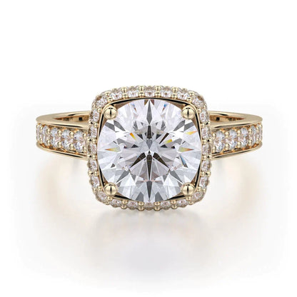 Michael M Hidden Halo Round Engagement Ring