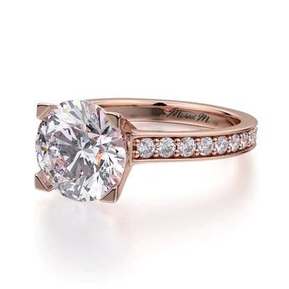 Michael M Hidden Halo Round Engagement Ring