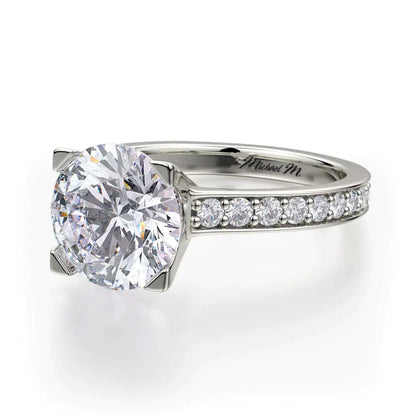 Michael M Hidden Halo Round Engagement Ring