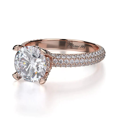 Michael M Hidden Halo Round Engagement Ring