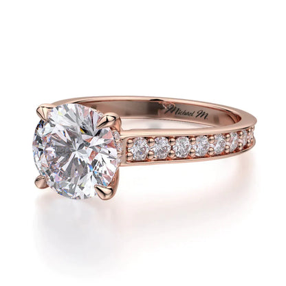 Michael M Hidden Halo Round Engagement Ring