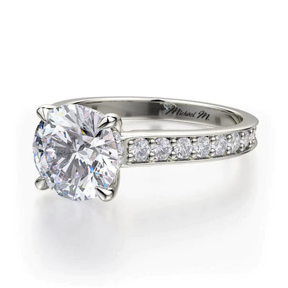 Michael M Hidden Halo Round Engagement Ring