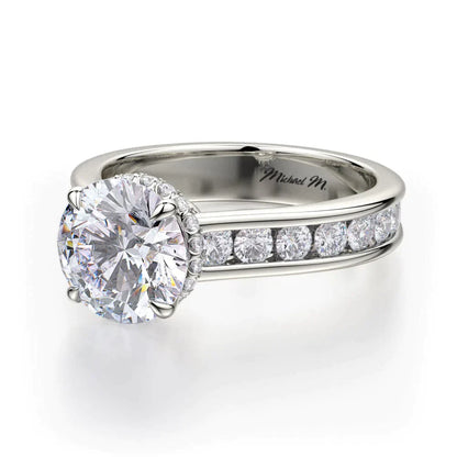 Michael M Hidden Halo Round Engagement Ring
