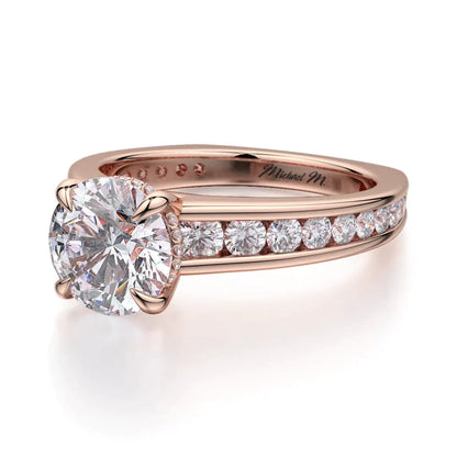 Michael M Hidden Halo Round Engagement Ring