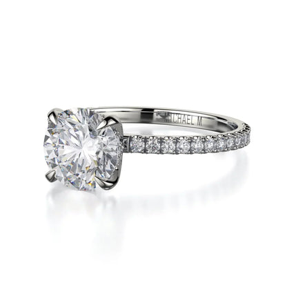 Michael M Center Stone Claw Prong Round Engagement Ring