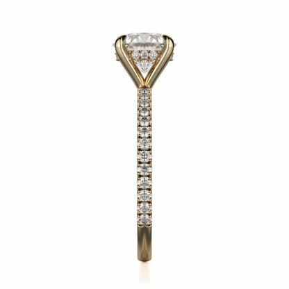 Michael M Center Stone Claw Prong Round Engagement Ring